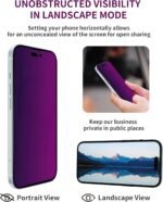 2 Pack Privacy Screen Protector for iPhone 15 Pro Tempered Glass 6.1inch Private Saver Anti-Spy Anti-Blue Light Eye Protection Anti-Scratch Full Coverage - Image 6