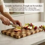 Checkered Acacia Wood Cutting Board for Kitchen, 16"L x 11"W x 1"Th – Large Butcher Block Cutting Board, Wooden Chopping & Charcuterie Board for Meat, Fruit, Cheese & Vegetables - Image 5