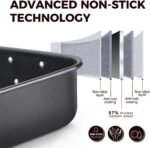 HONGBAKE Lasagna Pan 3 Inch Deep, 15x10" Baking Pan for Oven, Nonstick Cake Baking Dish for Brownie, Roasting Pans with Stainless Steel Handles, Heavy Duty, Dishwasher Safe, Dark Grey - Image 4