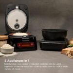 2-in-1 Rice Cooker and Induction Cooktop Burner, 3-Cup (Uncooked) / 6-Cup (Cooked) and Warmer, Portable and Compact IH Cooktop with Calorie Counter and Timer, 7 Cooking Modes - Image 3