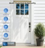 Veise KS02A Fingerprint Keyless Entry Door Lock, Auto Lock, Electronic Keypad Deadbolt for Front Door, Biometric, Anti-Peeping Password, Easy Install, Matte Black - Image 4