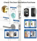 Veise KS02A Fingerprint Keyless Entry Door Lock, Auto Lock, Electronic Keypad Deadbolt for Front Door, Biometric, Anti-Peeping Password, Easy Install, Matte Black - Image 5