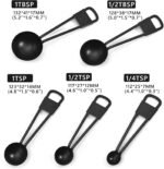 9PCS Black Stainless Steel Measuring Cups and Spoons Set, Heavy Duty Measuring Cup Set - Image 5