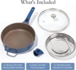 ESLITE LIFE Nonstick Always Pan with Lid, 11 Inch(4.5 Qt) Deep Frying Skillet Sauté Pan, Safe for Oven, Induction & All Cooktops, PTFE & PFOA Free (Blue Granite, 11" w/Lid & Steamer) - Image 4