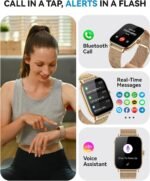 Smart Watches for Women Men, Steps Counter Fitness Tracker Watch for Android iPhone with Sleep Calorie Monitor and 110+ Sports, IP68 Waterproof, Pedometer Smartwatch (Gold, 1.91) - Image 3