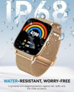 Smart Watches for Women Men, Steps Counter Fitness Tracker Watch for Android iPhone with Sleep Calorie Monitor and 110+ Sports, IP68 Waterproof, Pedometer Smartwatch (Gold, 1.91) - Image 5