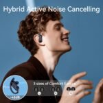 occiam Active Noise Cancelling Wireless Earbuds Bluetooth Headphones Ear Buds 96Hrs Playback Clear Call Waterproof Earphones with Ear Hook Microphones for Sport Running Black - Image 3