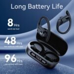 occiam Active Noise Cancelling Wireless Earbuds Bluetooth Headphones Ear Buds 96Hrs Playback Clear Call Waterproof Earphones with Ear Hook Microphones for Sport Running Black - Image 4