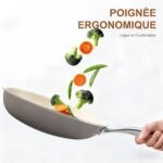 8.5 Inch Ceramic Nonstick Frying Pan with lid Skillet - PFAS-Free, Non-Toxic, Oven Safe & Induction Ready, Aluminum Cookware with Stainless Steel Handle - Image 4