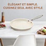 8.5 Inch Ceramic Nonstick Frying Pan with lid Skillet - PFAS-Free, Non-Toxic, Oven Safe & Induction Ready, Aluminum Cookware with Stainless Steel Handle - Image 6