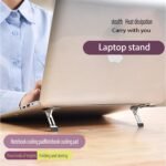Portable Invisible Laptop Stand Mini Aluminum Cooling Pad Keyboard Riser Ergonomic with Computer Keyboard Stand, Laptop Kickstand, Laptop Legs, Light Grey - Image 5