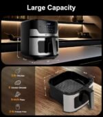 Emerson SmartVoice 5.3QT 6-in-1 Air Fryer, 1000+ Voice Control Commands, 100+ Recognized Food, No APP, No WIFI, No Setup, Nonstick Basket, Air Fry, Bake, Reheat, Dehydrate, 1500W - Image 6