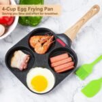 MyLifeUNIT Egg Frying Pan, 4-Cup Egg Pan Nonstick, Fried Egg Pan Skillet for Breakfast, Pancake, Hamburger, Sandwiches, Suitable for Gas Stove & Induction Cookware - Image 3