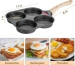 MyLifeUNIT Egg Frying Pan, 4-Cup Egg Pan Nonstick, Fried Egg Pan Skillet for Breakfast, Pancake, Hamburger, Sandwiches, Suitable for Gas Stove & Induction Cookware - Image 5