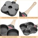 MyLifeUNIT Egg Frying Pan, 4-Cup Egg Pan Nonstick, Fried Egg Pan Skillet for Breakfast, Pancake, Hamburger, Sandwiches, Suitable for Gas Stove & Induction Cookware - Image 6