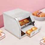 1900W Commercial Conveyor Toaster, 1-7 Gears Electric Stainless Steel Restaurant Toaster Oven with Grid & Crumb Tray Maximum Heating 300°C/572°F for Restaurants, Hotels (300 Slices/Hour) - Image 3
