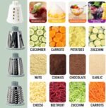 Cheese Grater,Rotary Cheese Grater with Handle, Multifunctional Rotary Cheese Shredder Effortlessly Grates Cheese, Vegetables, and Fruits (Blue) - Image 4