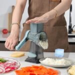 Cheese Grater,Rotary Cheese Grater with Handle, Multifunctional Rotary Cheese Shredder Effortlessly Grates Cheese, Vegetables, and Fruits (Blue) - Image 5