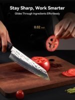 SUNLY Damascus Chef Knife 8 Inch, Professional Kitchen Knife, 67 Layer Damascus Japanese Steel, VG10 Core (10Cr15CoMoV), Ebony Handle, Sharp Kitchen Knives, Luxury Gift Box - Image 4