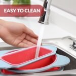 Boxiki Kitchen Silicone Baking Pans Set. 3 PCS Professional Non-Stick Baking Cake Pans Set includes Silicone Round Cake Pan, Square Cake Pan and Bread Loaf Pan. - Image 5