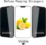 PEHAEL 2+2 Pack for iPhone 12 Pro Max Privacy Screen Protector with Camera Lens Protector Full Coverage Anti-Spy Tempered Glass Film 9H Hardness Bubble Free [6.7 inch] - Image 4
