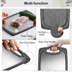 Metal Cutting Boards for kitchen, Stainless Steel Cutting Board, Dishwasher Safe, Juice Groove, Easy Grip Handle, Non-Slip Steel Cutting Board 15.6''x9.5''(1 Board) - Image 3