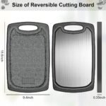 Metal Cutting Boards for kitchen, Stainless Steel Cutting Board, Dishwasher Safe, Juice Groove, Easy Grip Handle, Non-Slip Steel Cutting Board 15.6''x9.5''(1 Board) - Image 5