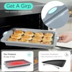To encounter Silicone Baking Pans Set, 4 Pieces Nonstick Bakeware Set with Baking Pans, Baking Sheets, Cookie Sheets, Cake Pan with Metal Reinforced Frame More Strength, Light Grey - Image 4