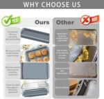 To encounter Silicone Baking Pans Set, 4 Pieces Nonstick Bakeware Set with Baking Pans, Baking Sheets, Cookie Sheets, Cake Pan with Metal Reinforced Frame More Strength, Light Grey - Image 6