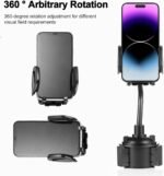 YUHENG Car Cup Holder Mount with 360° Rotation Adjustable Gooseneck,Car Phone Holder Mount for All Smartphones Cup Holder Cell Phone Automobile Cradles - Image 5