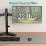 WALI Dual Monitor Stand for Desk, Monitor Stands for 2 Monitors up to 27 inch, Dual Monitors Mount Fits up to 22lbs, Free Standing Full Motion Dual Monitors Arm for Desk (MF002), Black - Image 6