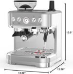 Professional Espresso Machine with Built-In Grinder and Milk Frother, 15 Bar Cappuccino and Latte Maker, Gift for Coffee Enthusiasts, Mom, Dad - Image 6