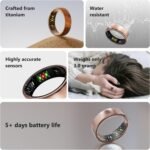 Vic Ring, Ultra-Light Titanium Smart Ring, 7-Day Battery Life, Fitness/Sleep/Stress Tracker for Women & Men, No APP Subscription Fees, IP68 Waterproof, iOS & Android Compatible (Rose Gold, 10) - Image 5