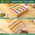 Calmbee 9 IN 1 Storage Bag Organizer for Kitchen Drawer, Bamboo Foil and Plastic Wrap with Cutter, Organizers Compatible Gallon, Quart, Sandwich Snack Size - Image 4