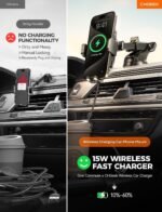 CHGeek Wireless Car Charger Phone Holder Mount, 15W Fast Charging Auto Clamping Phone Holders for Your Car Dashboard Windshield Air Vent Car Accessories for iPhone,Google Pixel etc - Image 4