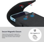 Phone Holster for Belt with Metal Clip and Magnetic Closure Compatible with iPhone 16/15/14/13/12 Pro Max, Galaxy S25/S24/S23/S22 Plus & FE for Everyday Protection, L-Black - Image 4