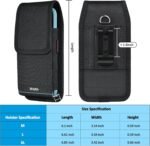 Phone Holster for Belt with Metal Clip and Magnetic Closure Compatible with iPhone 16/15/14/13/12 Pro Max, Galaxy S25/S24/S23/S22 Plus & FE for Everyday Protection, L-Black - Image 7