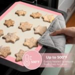 Silicone Baking Mat Set of 3, Silicone Baking Mats Cookie Sheet, Non-Stick Mats for Baking, Easy Clean & Reusable Oven Baking Sheet for Making Macaroons, Cookies (Pink) - Image 5