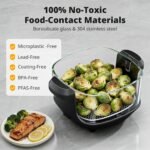 AIRMSEN Potable Glass Air Fryer Non-Toxic, 4.8QT & 1.3QT, 4 Presets & Manual Control, 140–450℉ Precise Heat, 95% Less Oil, Auto-Pause & Resume, Microwave & Dishwasher Safe - Image 3