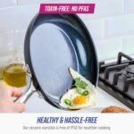 Blue Diamond Cookware Hard Anodized Ceramic Nonstick, 10" and 12" Frying Pan Skillet Set, PFAS-Free, Dishwasher Safe, Oven Safe, Grey - Image 3