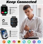 Smart Watch for Men Women with Bluetooth Call,Alexa Built-in Smartwatch,1.8" DIY Dial Fitness Watch with 100+ Sport Mode,IP68 Waterproof Watch Compatible with Android iOS - Image 3