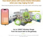 EverNary Dog Door Bell for Potty Training, WiFi Doggie Door Bell,Smart Wireless Doggy Doorbell with Phone App,Waterproof Touch Button with Large Activate Range (1 WiFi Receiver 2button) - Image 5