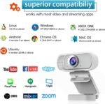 HZQDLN Webcam for PC, HD 1080P Webcam with Microphone, 110° Wide Angle USB Plug & Play - Noise Canceling for Video Calls, Streaming, Gaming - Built-in Privacy Shutter & Tripod - Image 5