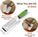 12.2" Cheese Grater, Heavy Duty 304 Stainless Steel Paddle Grater for Kitchen, Handheld Dual-Sided Coarse & Fine Shredder for Block Cheese, Nutmeg, Lemon, Ginger, Chocolate, Dishwasher Safe - Image 3