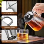 Glass Teapot, Tea Pot with Removable Infusers for Loose Tea, Borosilicate Glass Tea Kettle Tea Maker Stovetop for Party, Camping,Travel (950ML) - Image 6