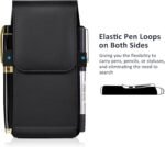 Leather Phone Holster with Strong Metal Belt Clip and Magnetic Closure Compatible with iPhone 16/15/14/13/12 Pro Max, Galaxy S25/S24/S23/S22 Plus & FE, L-Black - Image 6