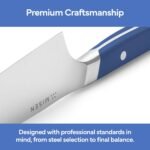 Misen Japanese Santoku Chef Knife - 8 Inch High Carbon Stainless Steel - Classic Japanese Knife Design for Cutting, Slicing, and Chopping - Razor Sharp Japanese Style Kitchen Knife, Blue - Image 4