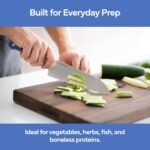 Misen Japanese Santoku Chef Knife - 8 Inch High Carbon Stainless Steel - Classic Japanese Knife Design for Cutting, Slicing, and Chopping - Razor Sharp Japanese Style Kitchen Knife, Blue - Image 5