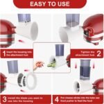 Upgraded Version - Cheese Grater Slicer Shredder Attachments for All KitchenAid Stand Mixers, Food Slicers Salad Maker Accessory Vegetable Chopper with 4 Blades Dishwasher Safe - Image 7