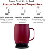 Nextmug Plus (Burgundy - 18 oz.) Temperature-Controlled, Self-Heating Mug – No App, Long-Lasting Battery for Work & Study, Great Gift for Coffee Lovers - Image 3